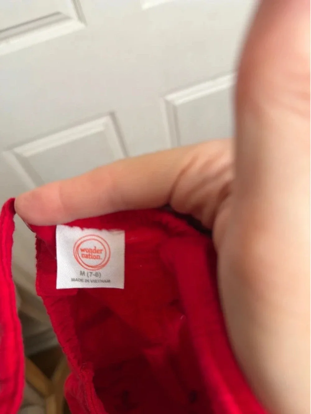 Girls Red Ruffle Cotton Overalls 7/8